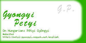 gyongyi petyi business card
