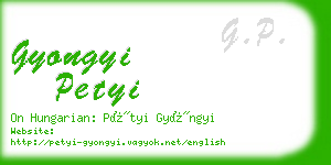 gyongyi petyi business card